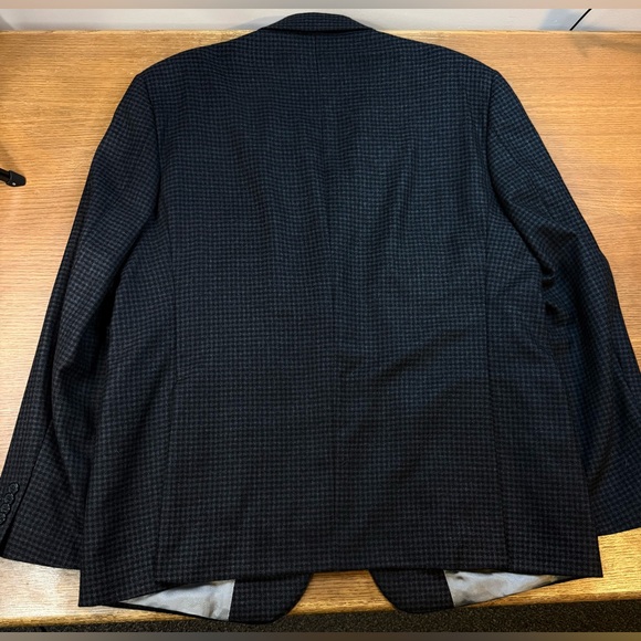 Joseph Abboud Mens Wool Blazer 48R Check Black Grey Sport Coat Suit Jacket - Picture 4 of 12
